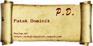 Patek Dominik névjegykártya